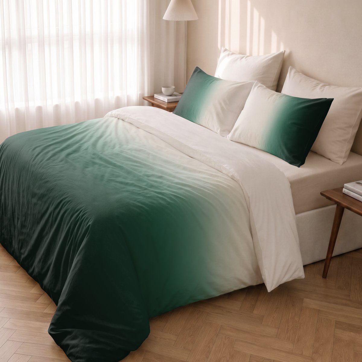 Funda Nórdica Estampada Brisa Green - Verde y Blanco - foto 2