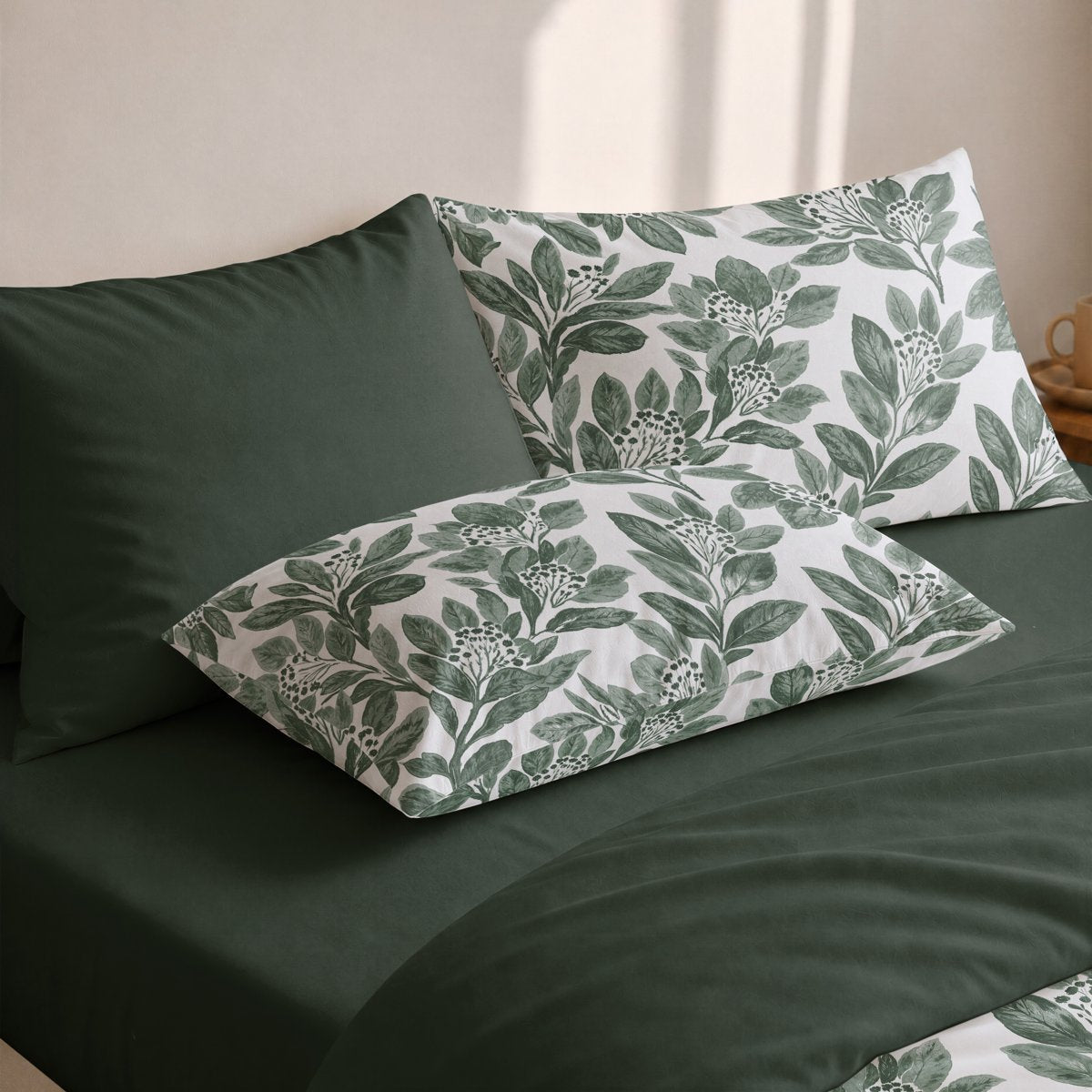 Funda de Almohada Estampada Melisa Forest - Verde y Blanco - foto 2