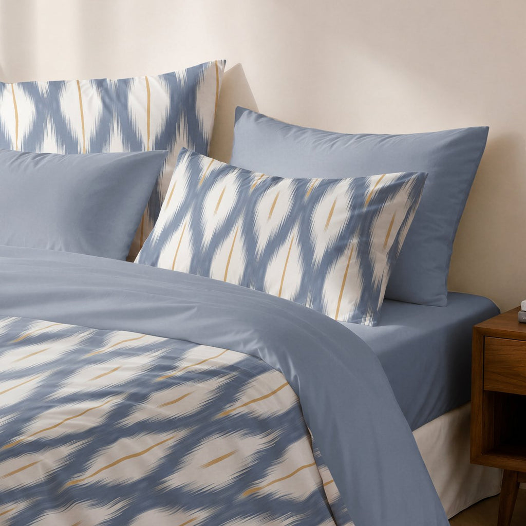 Funda Nórdica Estampada Altea Azul - Azul y Beige - foto 2