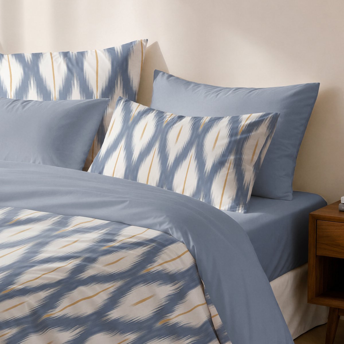 Funda Nórdica Estampada Altea Azul - Azul y Beige - foto 2