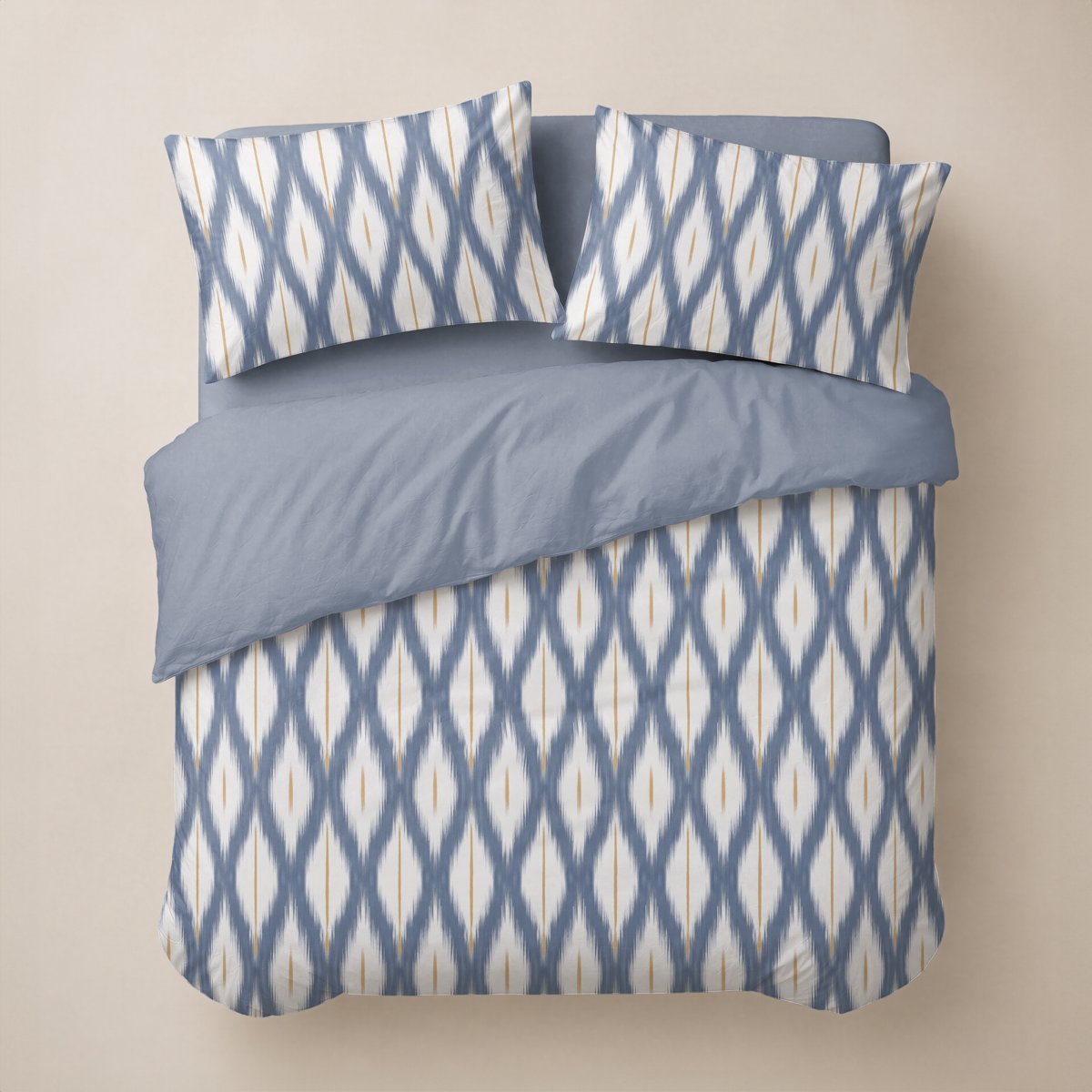 Funda Nórdica Estampada Altea Azul - Azul y Beige - foto 4