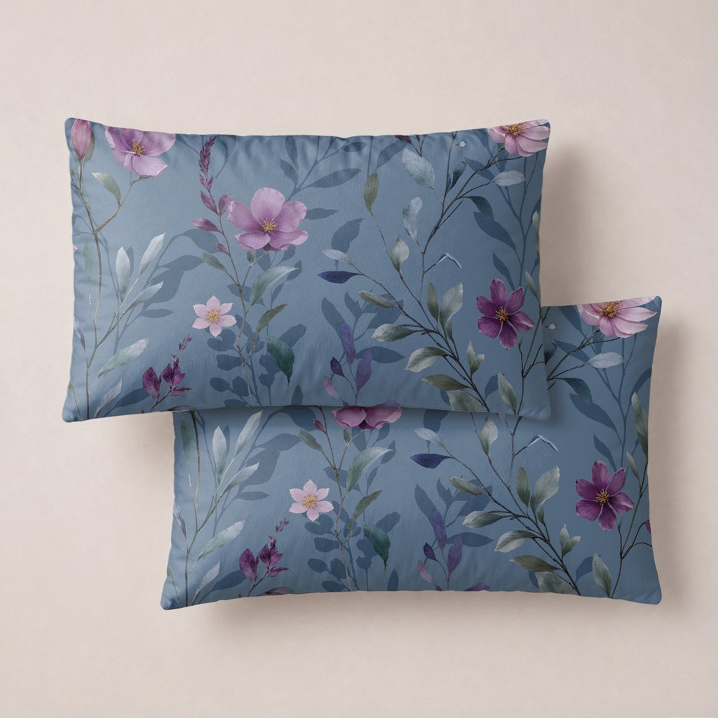 Funda de Almohada Estampada Bahari Petroleo - Azul y Rosa - foto 1