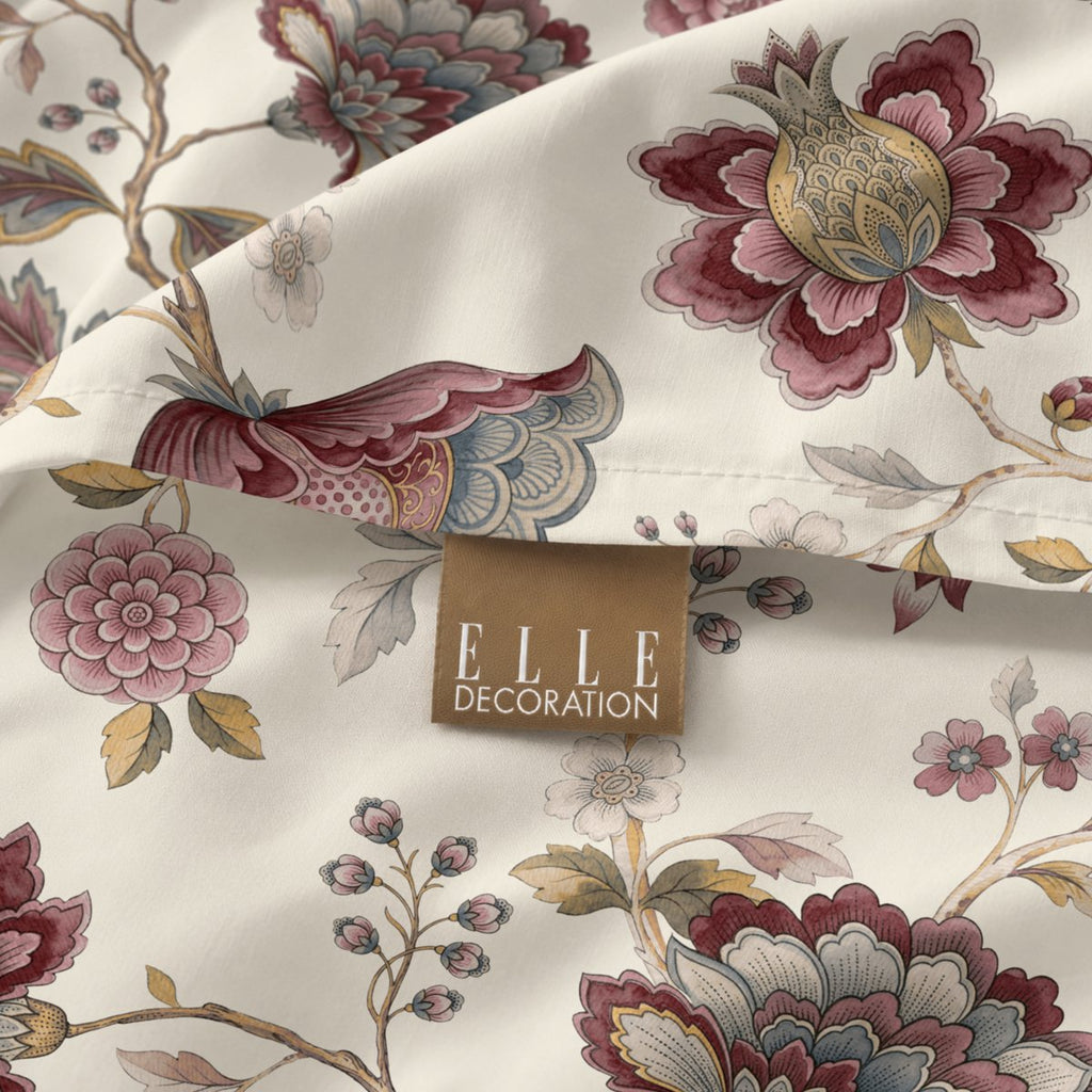 Funda de Almohada Estampada Velvette Ciruela - Beige y Burdeos - foto 3