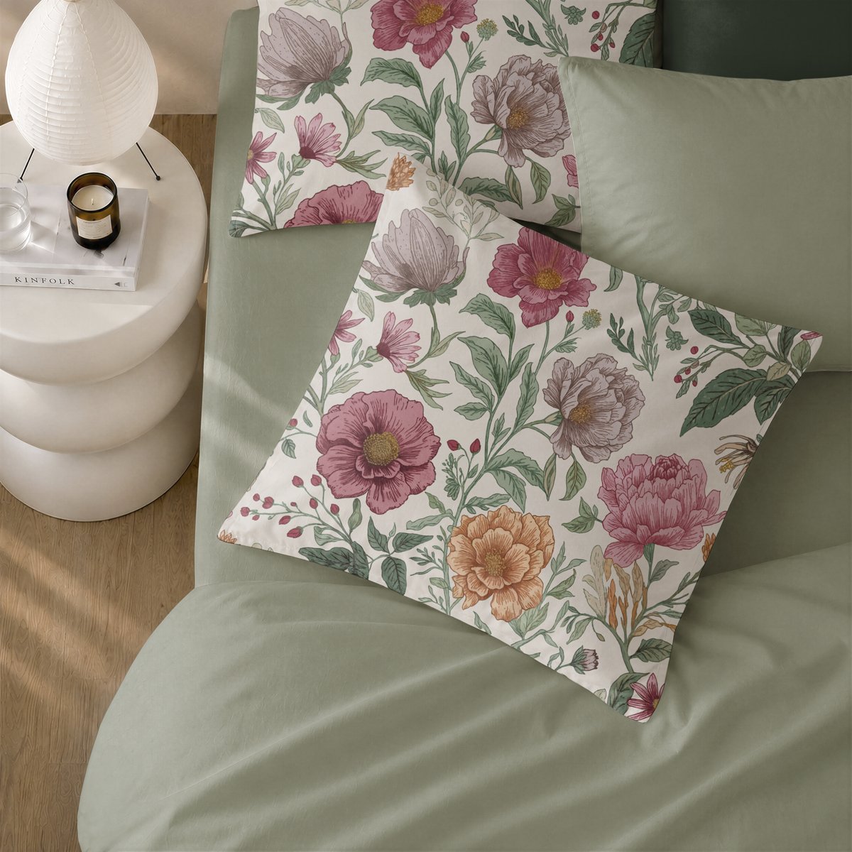 Funda Nórdica Estampada Akari Verde - Verde y Rosa - foto 2