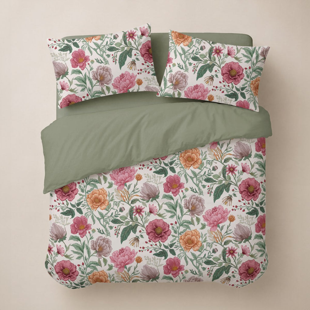 Funda Nórdica Estampada Akari Verde - Verde y Rosa - foto 4