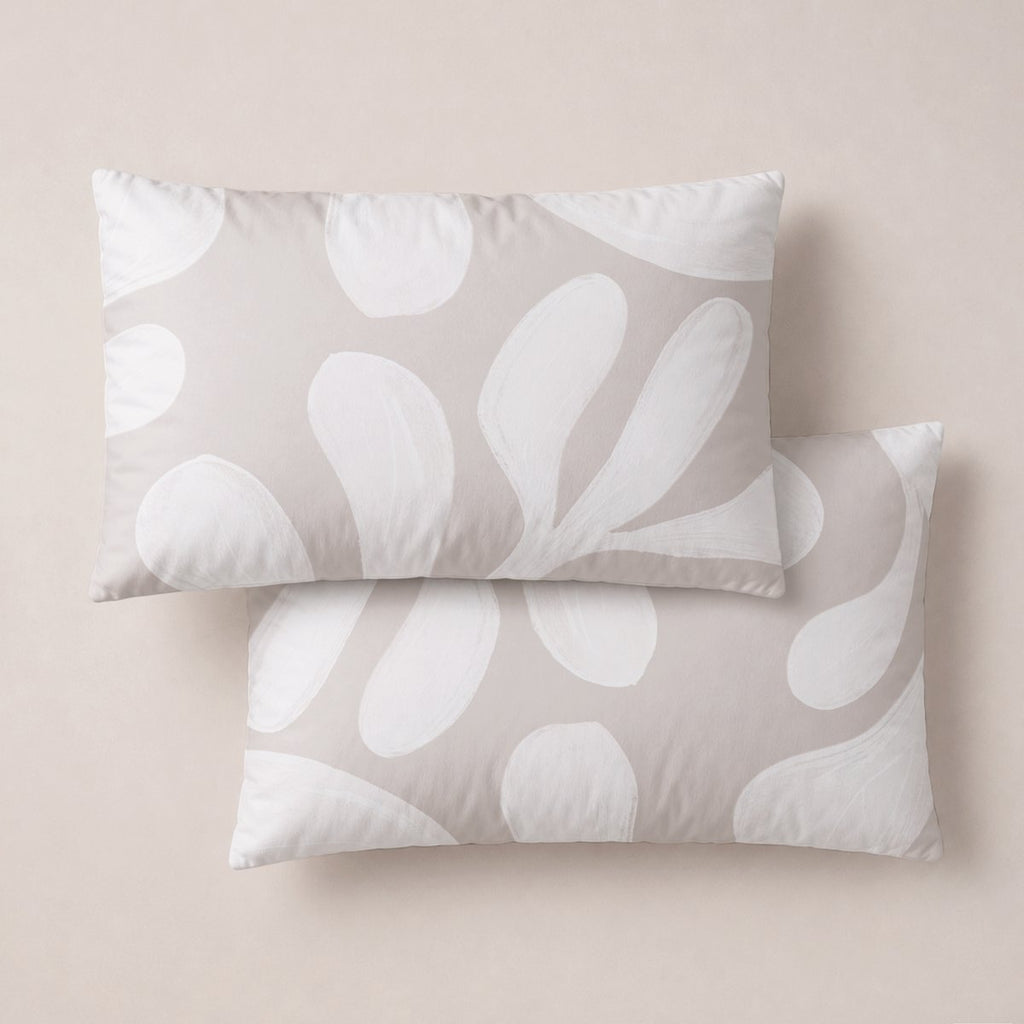 Funda de Almohada Estampada Selene Beige - Blanco y Beige - foto 1