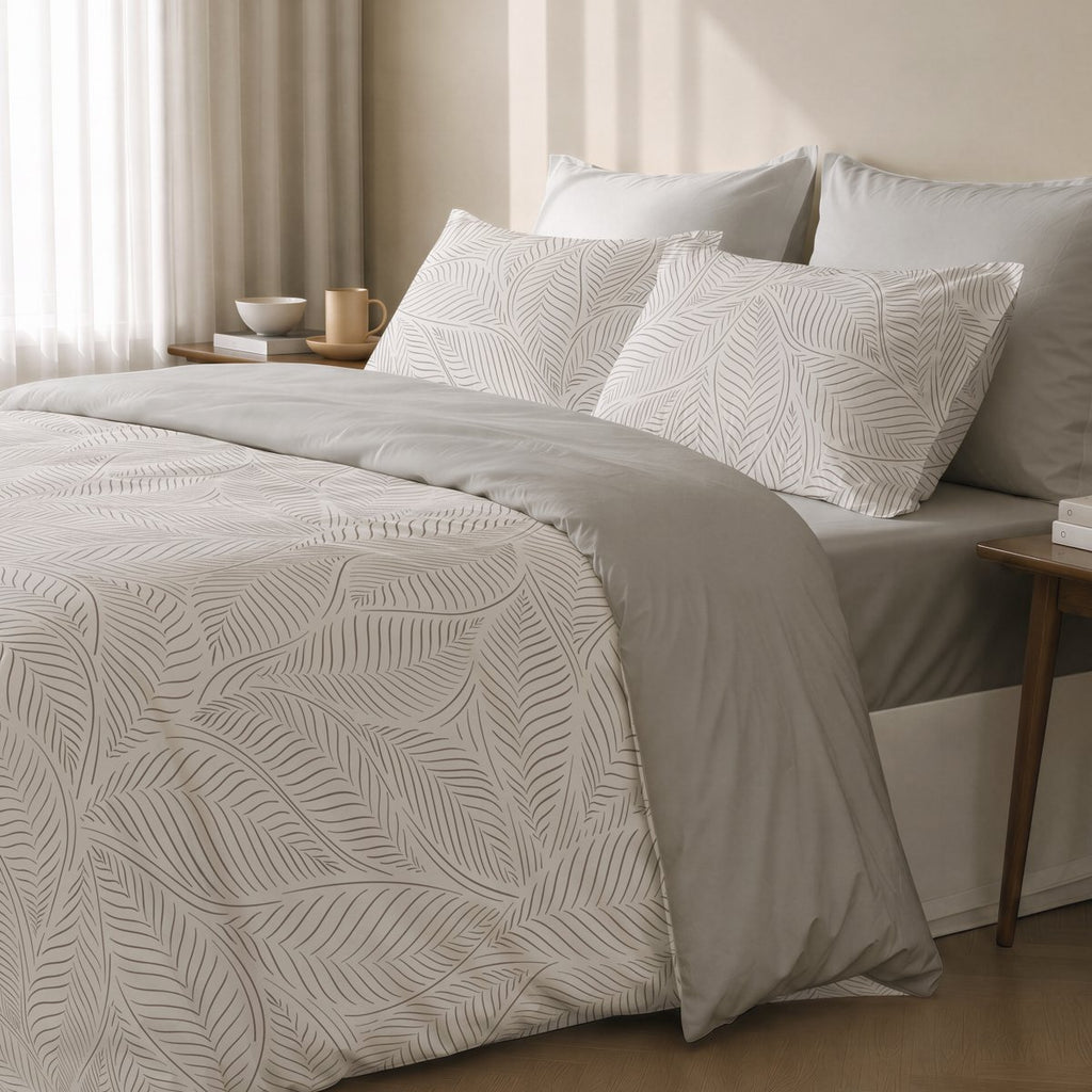 Funda Nórdica Estampada Neroli Linen - Blanco y Gris - foto 1