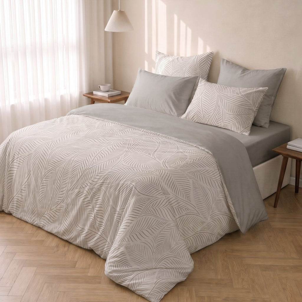 Funda Nórdica Estampada Neroli Linen - Blanco y Gris - foto 3