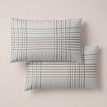 Funda de Almohada Estampada Aitana Linen - Blanco y Azul - foto 1