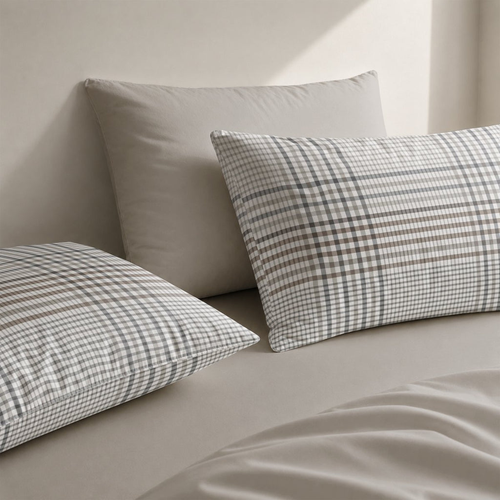 Funda de Almohada Estampada Aitana Linen - Blanco y Azul - foto 2