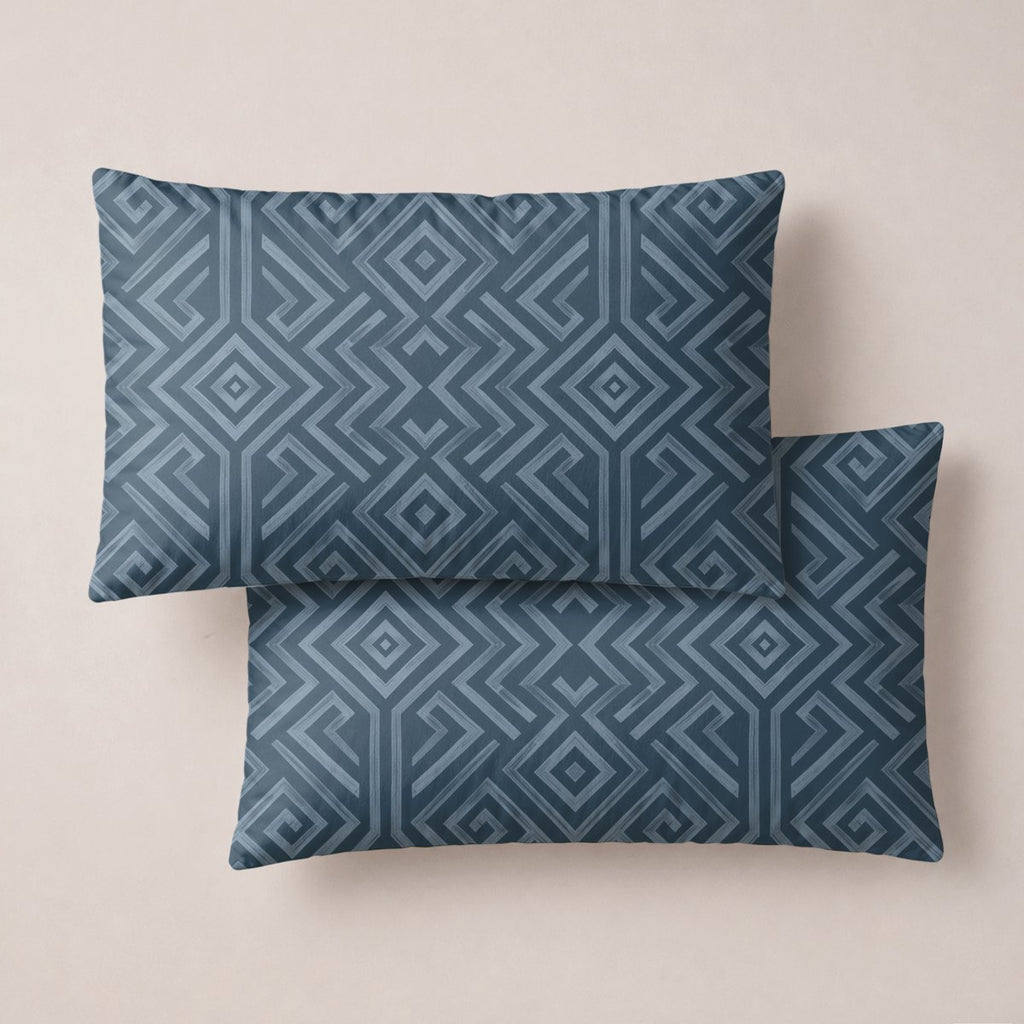 Funda de Almohada Estampada Olyra Petroleo - Azul y Oscuro - foto 1