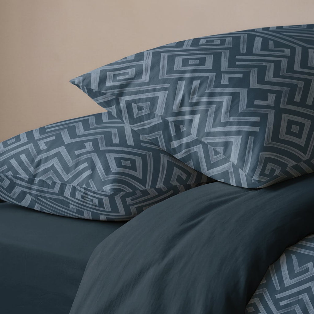 Funda de Almohada Estampada Olyra Petroleo - Azul y Oscuro - foto 2