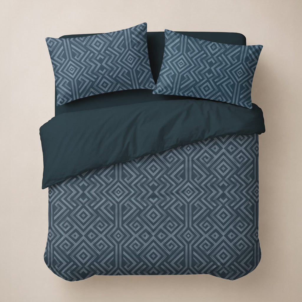 Funda Nórdica Estampada Olyra Petroleo - Azul y Oscuro - foto 4