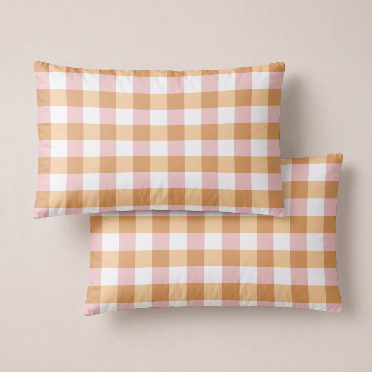 Funda de Almohada Estampada Evania Mustard - Mostaza y Blanco - foto 1