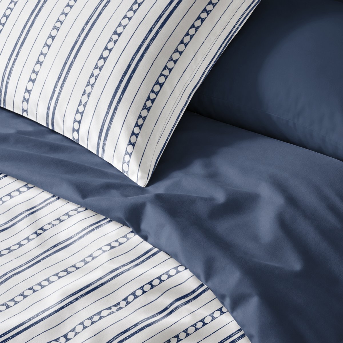 Funda de Almohada Estampada Portofino Blue - Blanco y Azul - foto 2