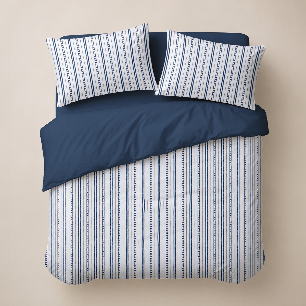 Funda Nórdica Estampada Portofino Blue - Blanco y Azul - foto 4