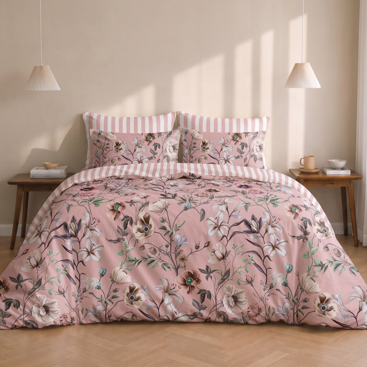 Funda Nórdica Estampada Takai Pink - Rosa - foto 1