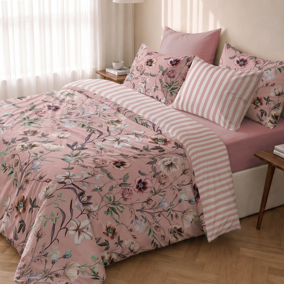 Funda Nórdica Estampada Takai Pink - Rosa - foto 3