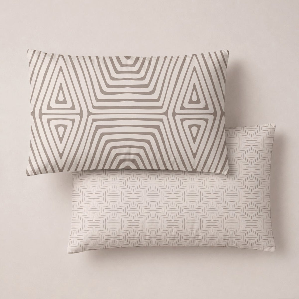 Funda de Almohada Estampada Kaelis Beige - Beige y Blanco - foto 1