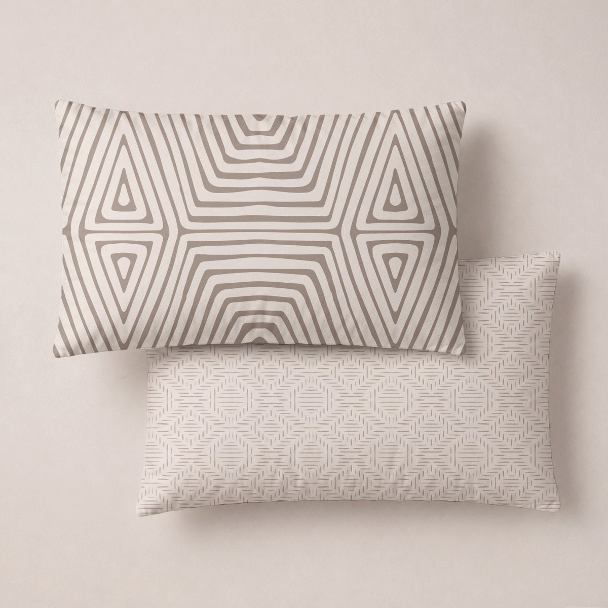 Funda de Almohada Estampada Kaelis Beige - Beige y Blanco - foto 1