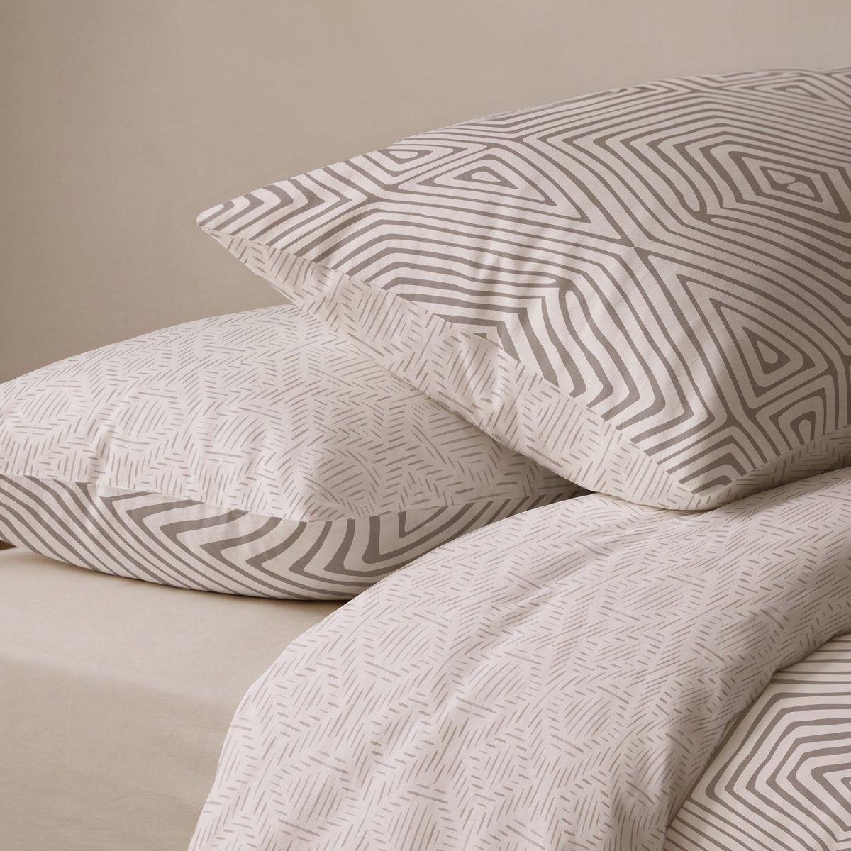 Funda de Almohada Estampada Kaelis Beige - Beige y Blanco - foto 2