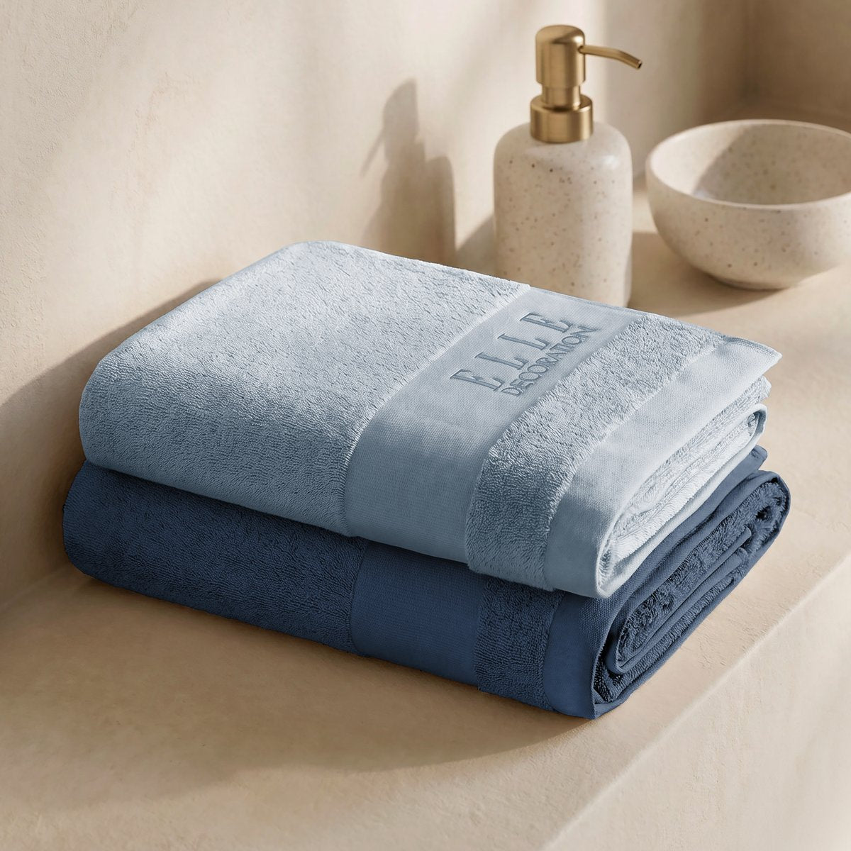 Juego de Toallas Bicolor Luxe Blue - Navy 700 gr
