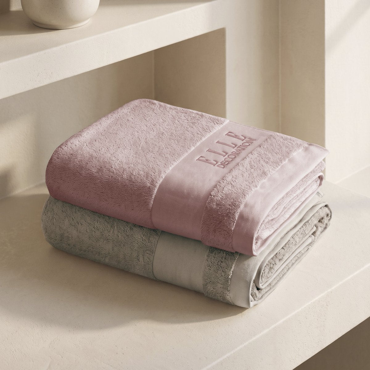 Juego de Toallas Bicolor Luxe Taupe - Rose 700 gr