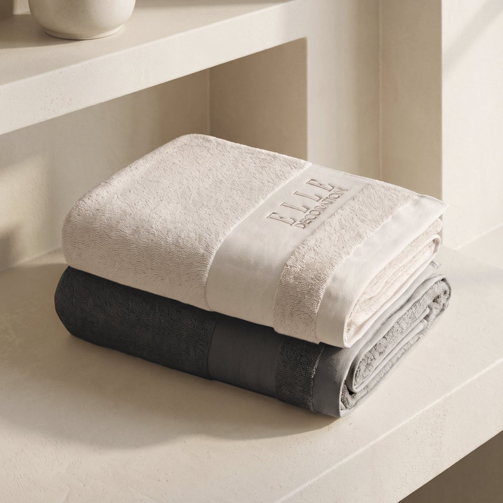 Juego de Toallas Bicolor Luxe Anthracite - Beige 700 gr