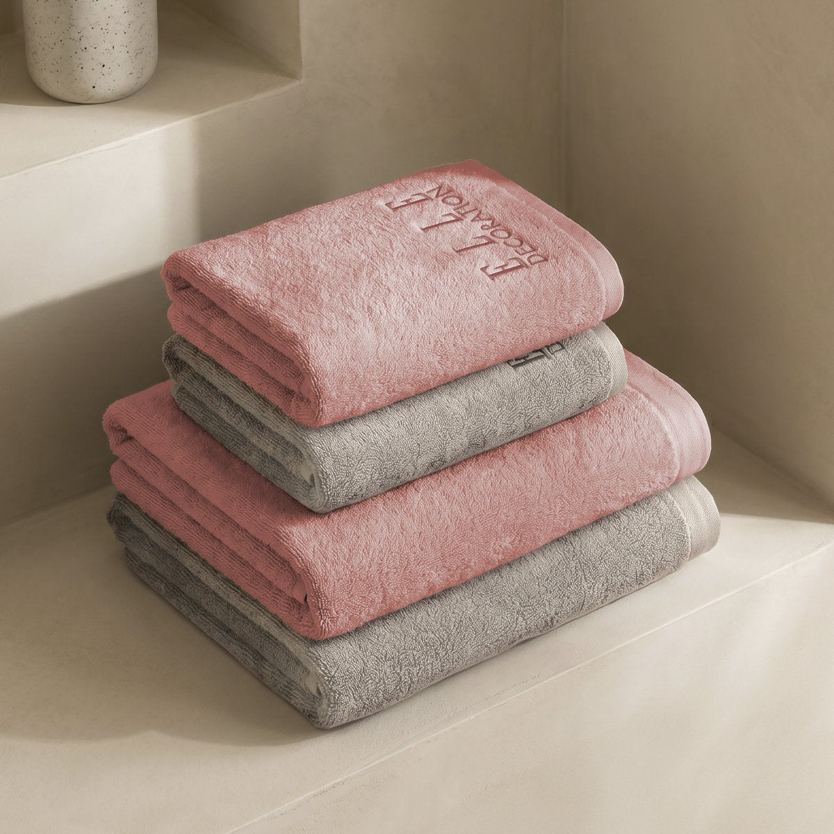 Juego de Toallas Bicolor Zen Linen - Blush 600 gr