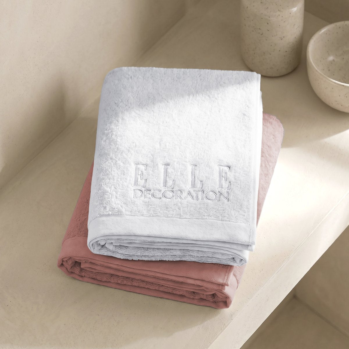 Juego de Toallas Bicolor Zen White - Blush 600 gr