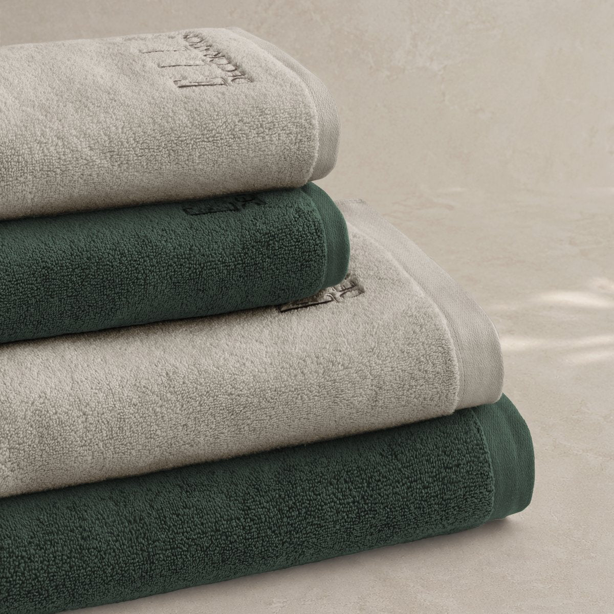 Juego de Toallas Bicolor Zen Olive - Linen 600 gr