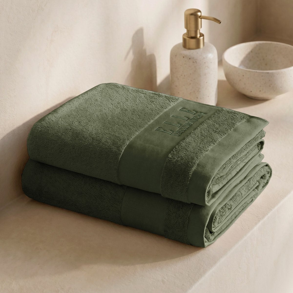 Juego Toallas de Mano LUXE Verde Bosque 700 gr